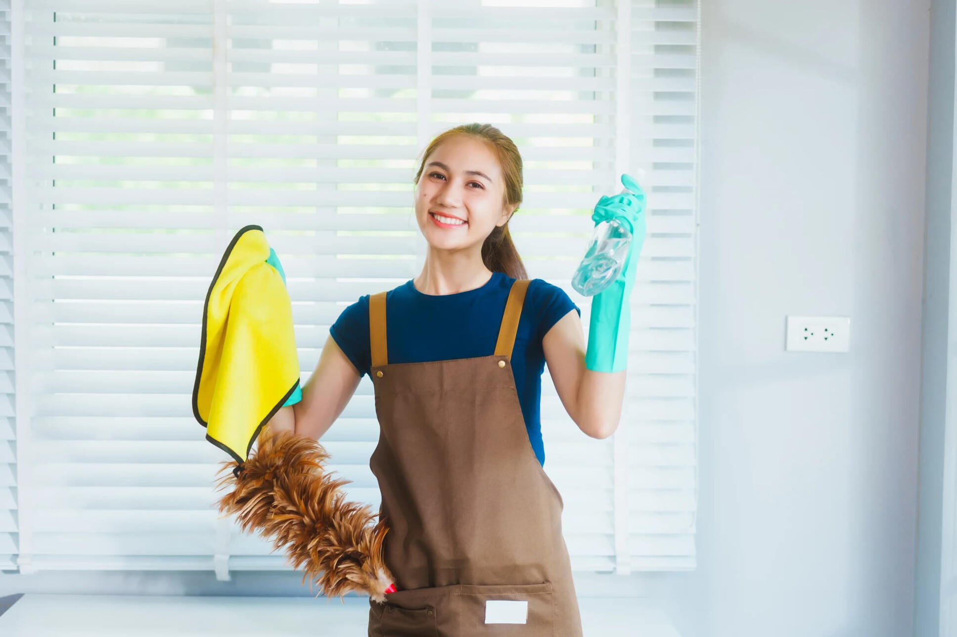 Professional cleaner A professional cleaner moving cleaning equipments